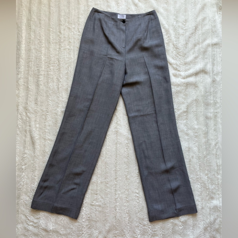 LOFT High Waisted Wide Leg Wool Silk Blend Trouser Pant  sz 4